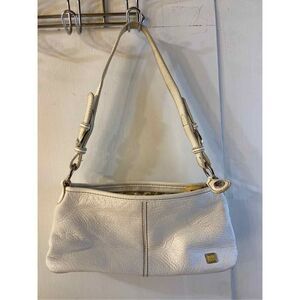 Mini the sak shoulder bag purse white leather  (some discoloration) 11x5"
